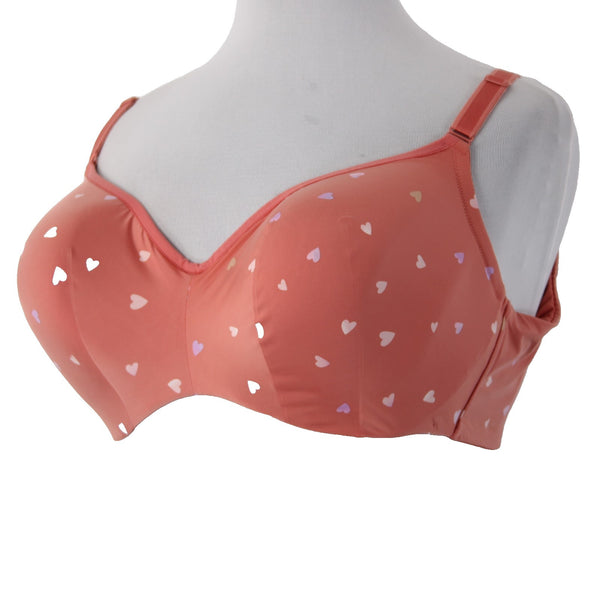 Torrid Curves Bra Balconette Sz 46DD Rust Pink Wired Full Coverage Nylon Spandex