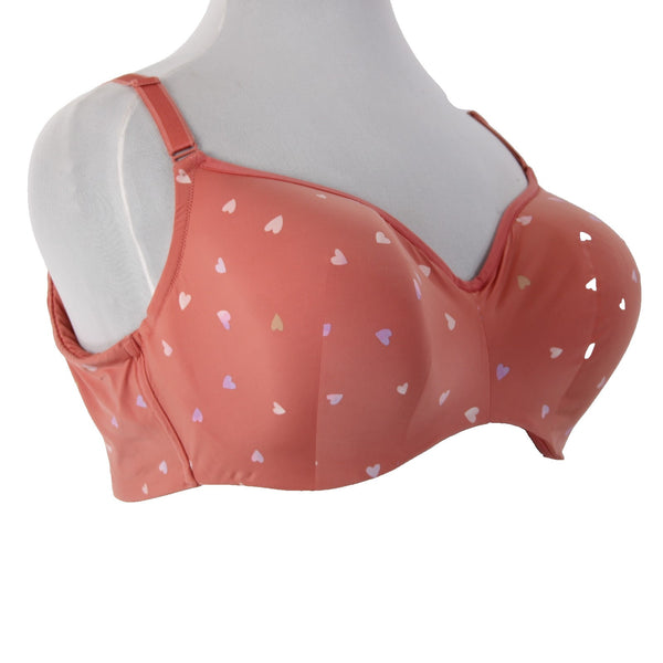 Torrid Curves Bra Balconette Sz 46DD Rust Pink Wired Full Coverage Nylon Spandex