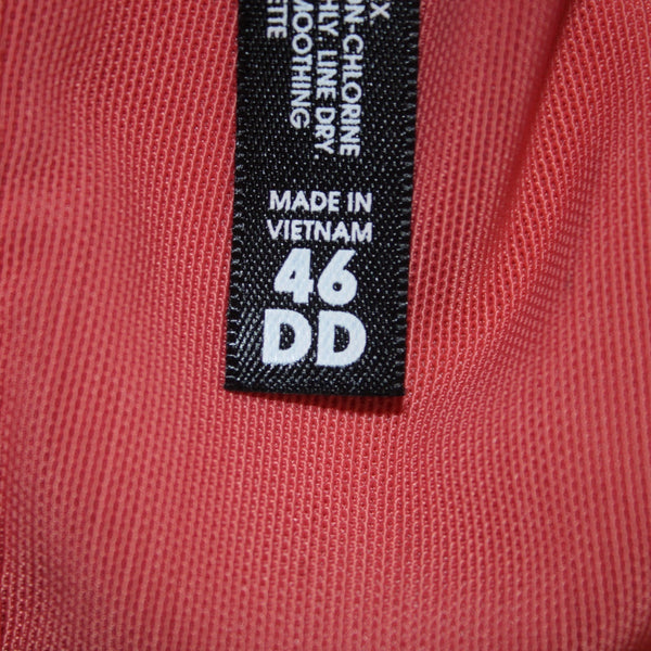 Torrid Curves Bra Balconette Sz 46DD Rust Pink Wired Full Coverage Nylon Spandex