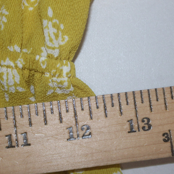 Lapis Dress Sz S Yellow White Floral Buttons Ruffles Hi Lo Polyester Spandex