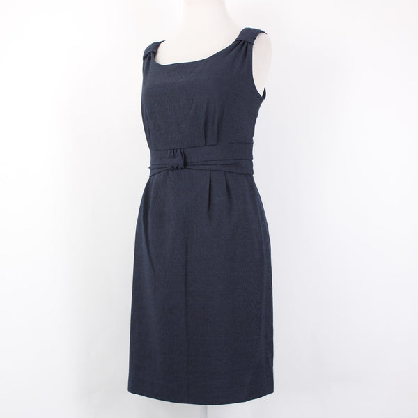 Banana Republic Dress NEW $100 Sz 10 Navy Blue Faux Belt Detail Poly Rayon Dress