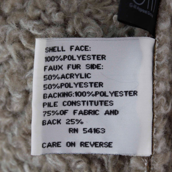 Kenneth Cole GIII NEW $90 Sz L Taupe Hooded Poly Acrylic Vegan Shearling Coat