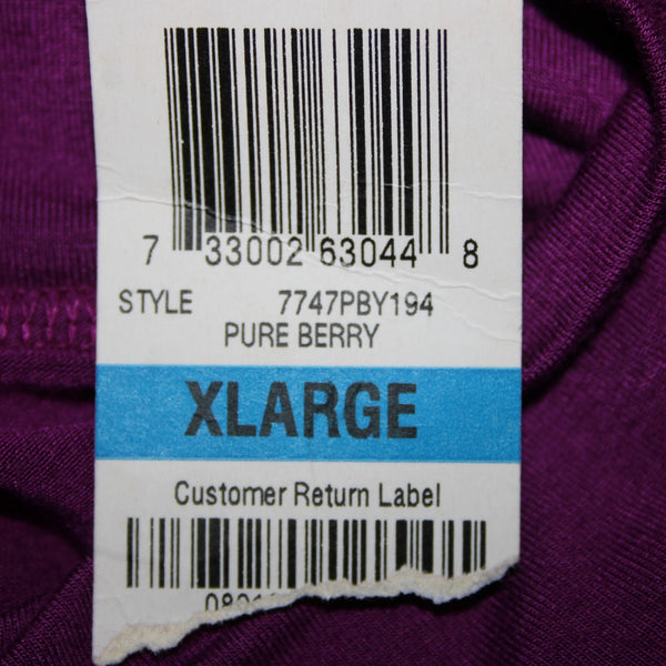 Alfani NEW Sz XL Pure Berry Purple Ruffle Collared Long Sleeve Rayon Spandex Top