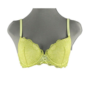 Adore Me Underwire 34D Lime Green Polyamide Elastane Push Up Bra