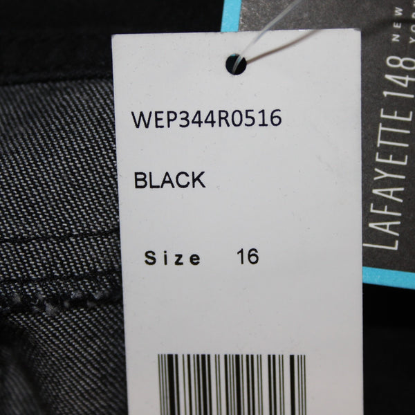 Lafayette Jeans NEW $248 Classic Sz 16 x 33 Black Denim Pockets Cotton Poly Jean
