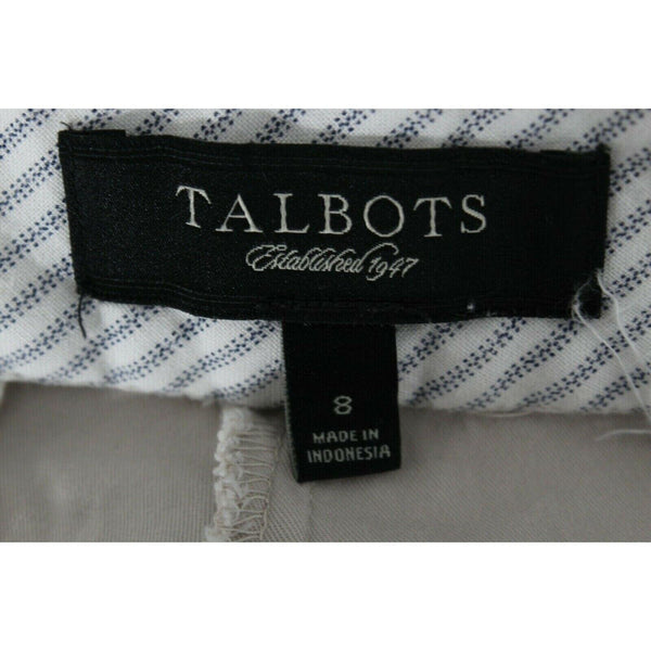 Talbots Signature Sz 8 X 25 Beige Cuffed Cotton Blend Crop Capri Pant