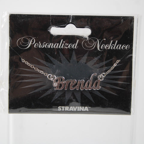 BRENDA NEW Name Silvertone Rhinestone 14.5" w 4.5" Multi Ring Ext Necklace