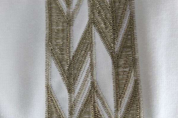 V Christina NEW Sz 2 x 30 Ivory Gold Embroidered Rayon Poly Spandex Pant