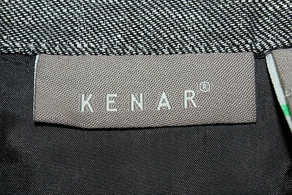 Kenar Sz 8 Gray Straight Linen Polyester Viscose Lined Pencil Skirt