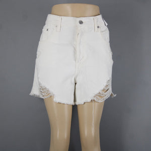 Aeropostale NEW $55 Sz 12 x 5 White Distressed High Rise Cut Off Cotton Shorts