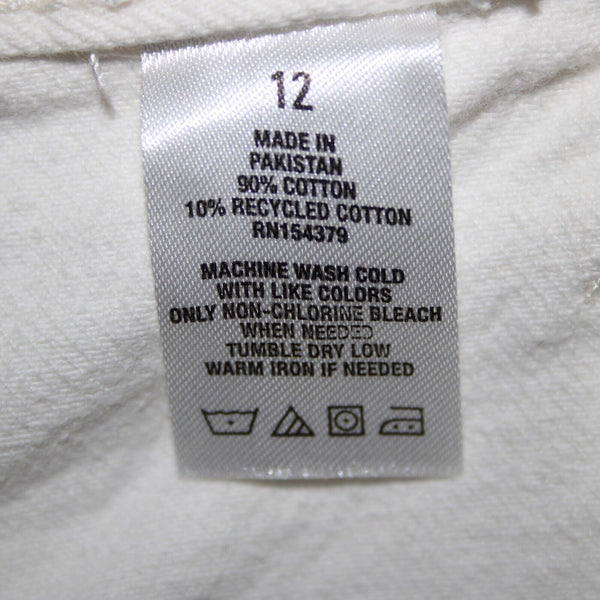 Aeropostale NEW $55 Sz 12 x 5 White Distressed High Rise Cut Off Cotton Shorts