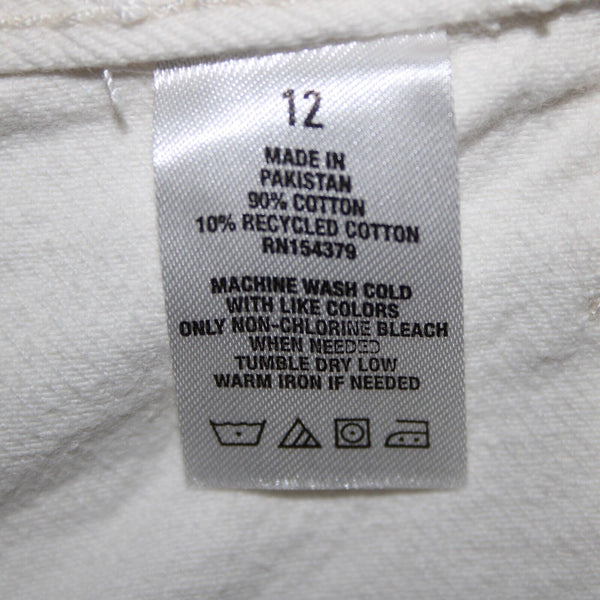 Aeropostale NEW $55 Sz 12 x 5 White Distressed High Rise Cut Off Cotton Shorts