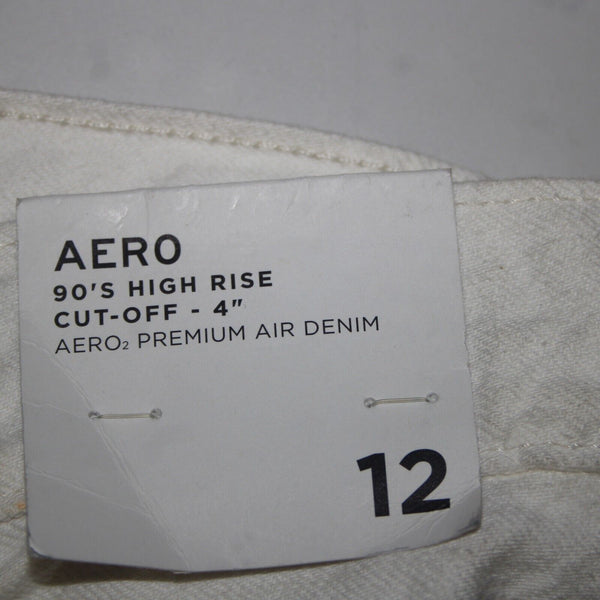 Aeropostale NEW $55 Sz 12 x 5 White Distressed High Rise Cut Off Cotton Shorts