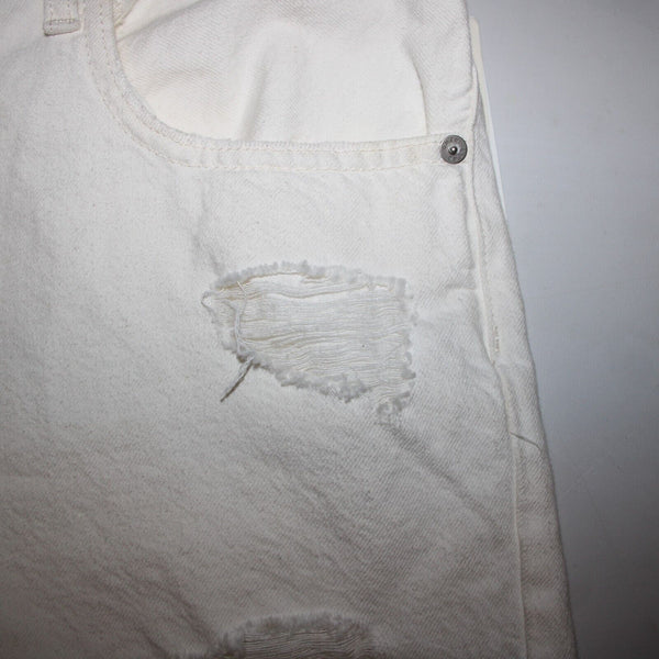Aeropostale NEW $55 Sz 12 x 5 White Distressed High Rise Cut Off Cotton Shorts