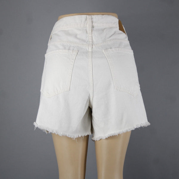 Aeropostale NEW $55 Sz 12 x 5 White Distressed High Rise Cut Off Cotton Shorts
