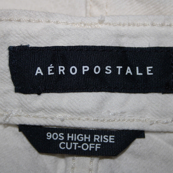 Aeropostale NEW $55 Sz 12 x 5 White Distressed High Rise Cut Off Cotton Shorts