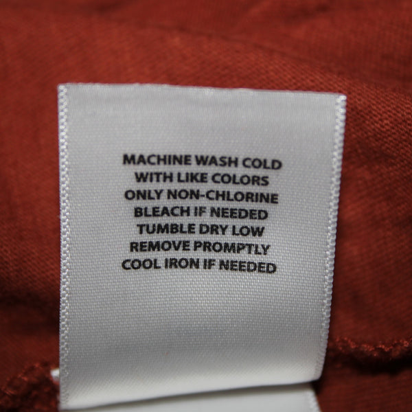 Shyanne Sz M Rust Brown Tan Just Add Whiskey Graphic Hi Lo 100% Cotton Top