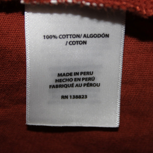 Shyanne Sz M Rust Brown Tan Just Add Whiskey Graphic Hi Lo 100% Cotton Top