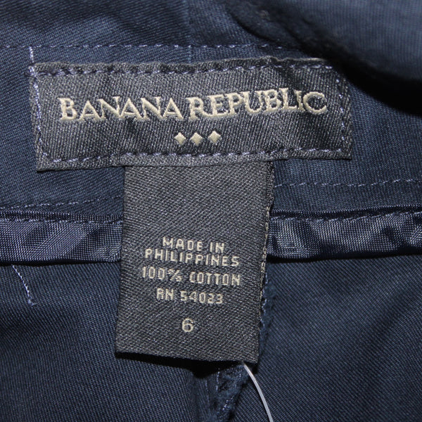 Banana Republic Capri Pant NEW $40 Martin Fit Sz 6 x 24 Navy Blue 100% Cotton