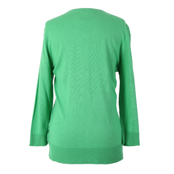 New York And Company Cardigan Sweater NEW $50 Sz XL Green Embroidered Cotton