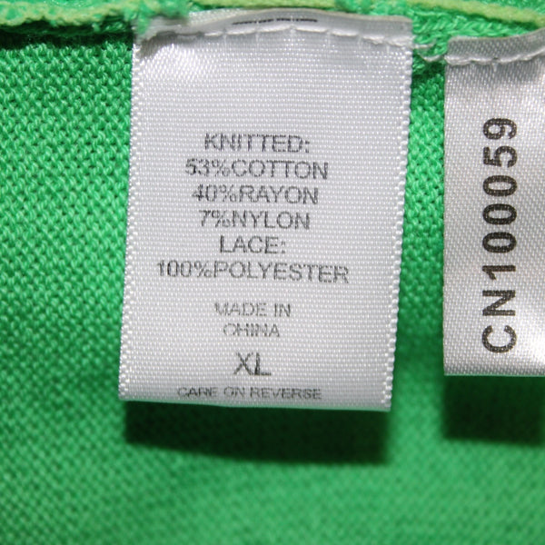 New York And Company Cardigan Sweater NEW $50 Sz XL Green Embroidered Cotton