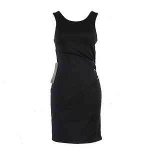 Bebe Addiction NEW Kerra Sz S Black White Zip Side Open Side Poly Spandex Dress