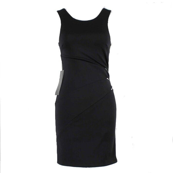 Bebe Addiction NEW Kerra Sz S Black White Zip Side Open Side Poly Spandex Dress