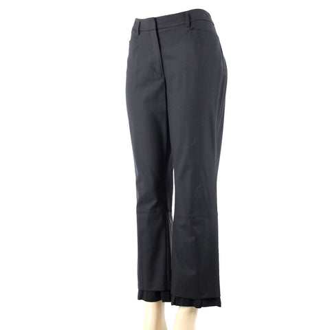 Riri Sz No Size 10? x 26 Black Gray Rose Gld Zipper Detail Nno Fabric Dress Pant