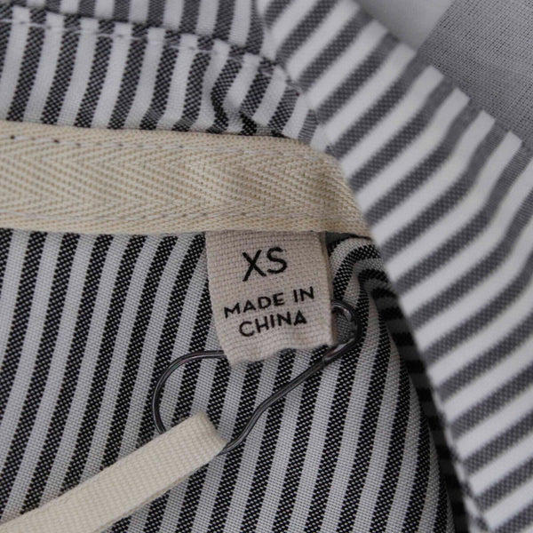 J Brand NEW $245 Sz XS Gray White Stripe Button Up Slits Lyocell Blend Top