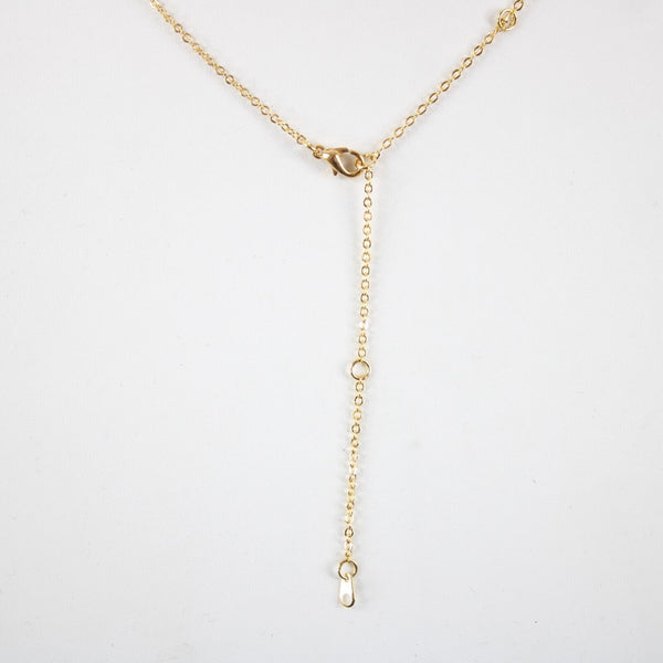 CATHERINE NEW Goldtone Rhinestone Accent 14.5" w 4.5" Multi Ring Ext Necklace