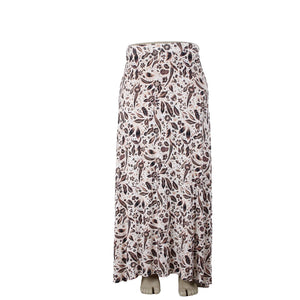 Lane Bryant NEW $70 Sz 18/20 White Black Tan Elastic Waist Rayon Spandex Skirt