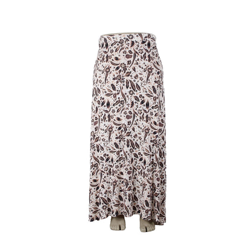 Lane Bryant NEW $70 Sz 18/20 White Black Tan Elastic Waist Rayon Spandex Skirt