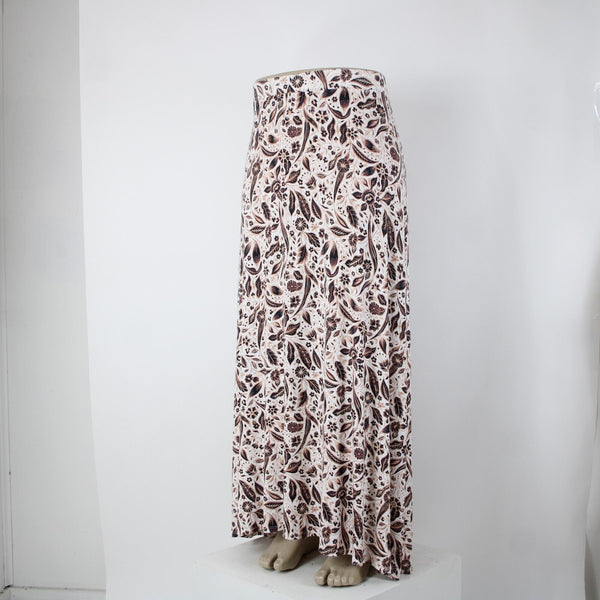 Lane Bryant NEW $70 Sz 18/20 White Black Tan Elastic Waist Rayon Spandex Skirt