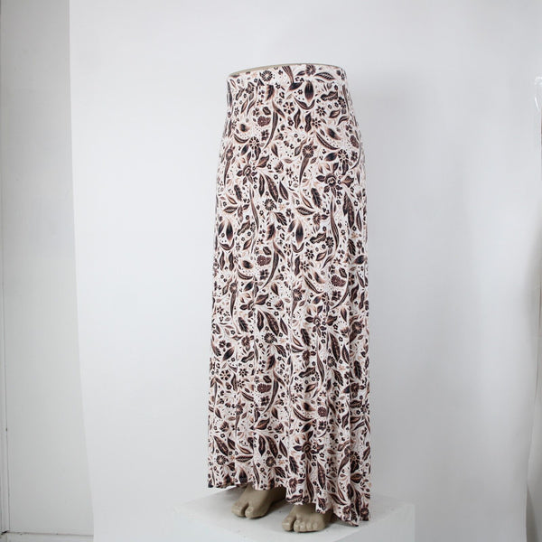 Lane Bryant NEW $70 Sz 18/20 White Black Tan Elastic Waist Rayon Spandex Skirt
