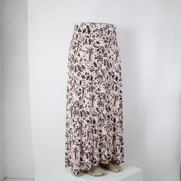 Lane Bryant NEW $70 Sz 18/20 White Black Tan Elastic Waist Rayon Spandex Skirt