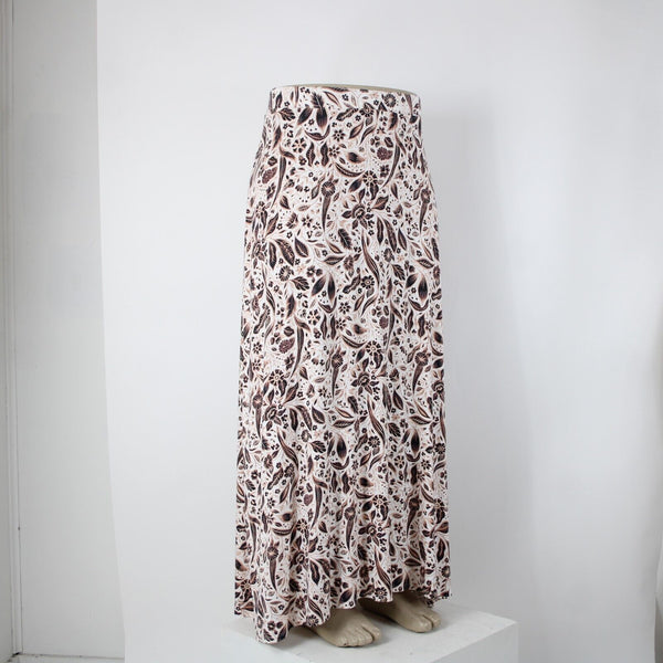 Lane Bryant NEW $70 Sz 18/20 White Black Tan Elastic Waist Rayon Spandex Skirt