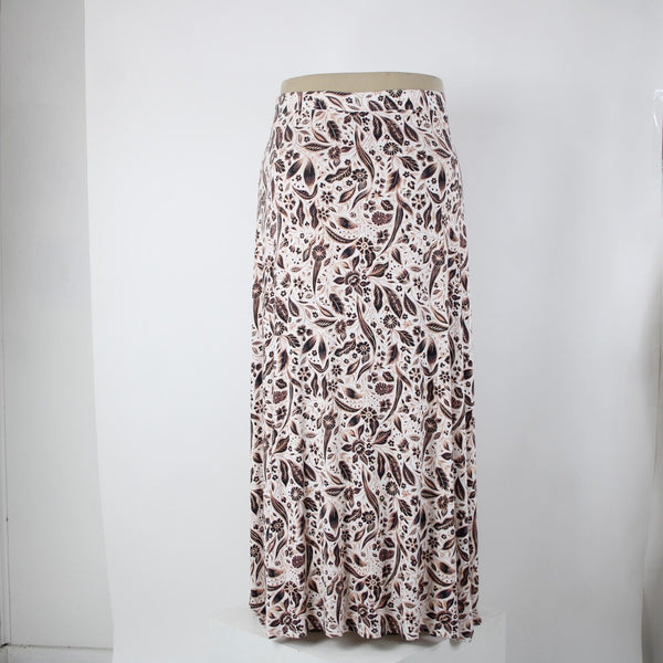 Lane Bryant NEW $70 Sz 18/20 White Black Tan Elastic Waist Rayon Spandex Skirt