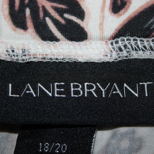 Lane Bryant NEW $70 Sz 18/20 White Black Tan Elastic Waist Rayon Spandex Skirt