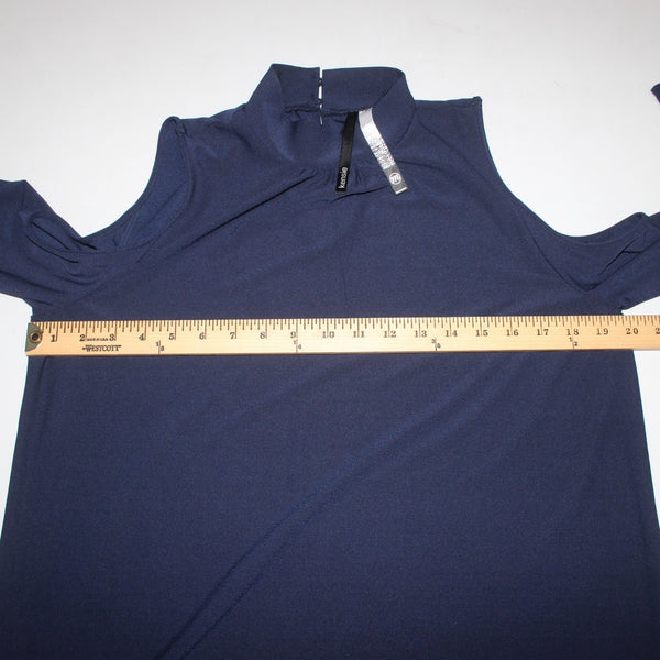 Kensie Dress NEW Sz M Navy Blue Cold Shoulder Turtleneck Poly Spandex Dress