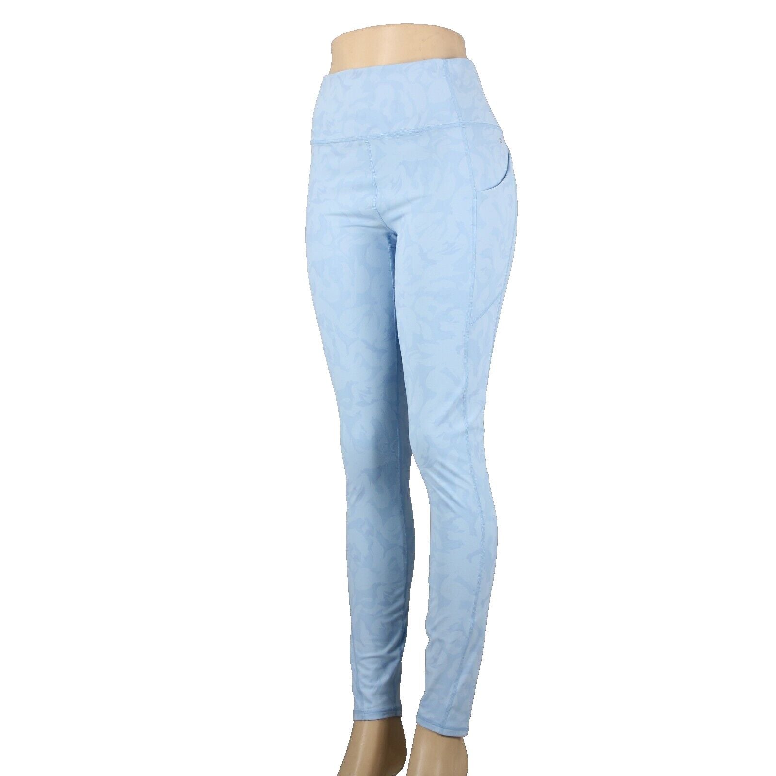 Fabletics NEW $80 Pure Luxe Sz L x 31 Lt Blue Oasis Pocket Polyester AW Pant