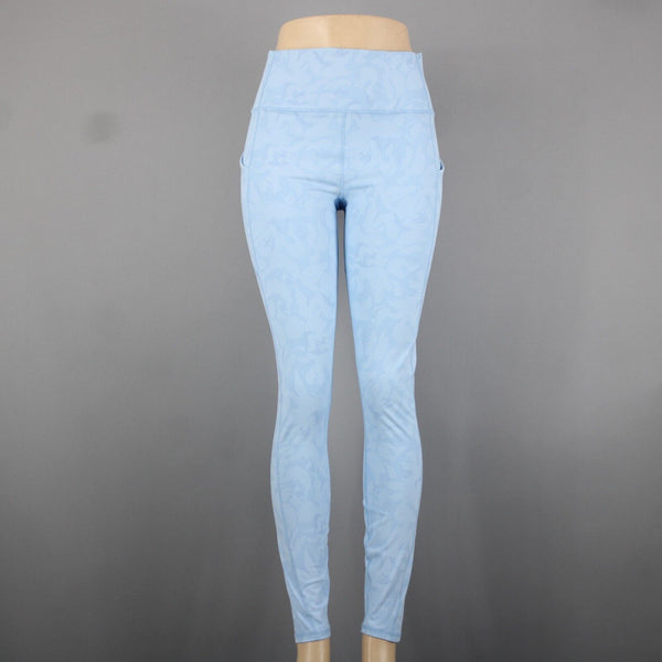 Fabletics NEW $80 Pure Luxe Sz L x 31 Lt Blue Oasis Pocket Polyester AW Pant
