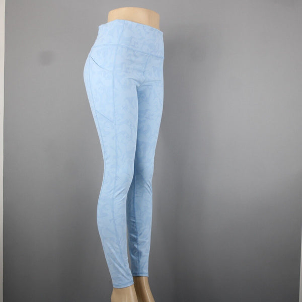 Fabletics NEW $80 Pure Luxe Sz L x 31 Lt Blue Oasis Pocket Polyester AW Pant
