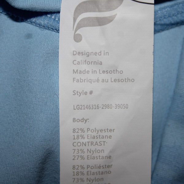 Fabletics NEW $80 Pure Luxe Sz L x 31 Lt Blue Oasis Pocket Polyester AW Pant