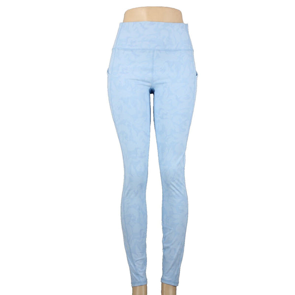 Fabletics NEW $80 Pure Luxe Sz L x 31 Lt Blue Oasis Pocket Polyester AW Pant