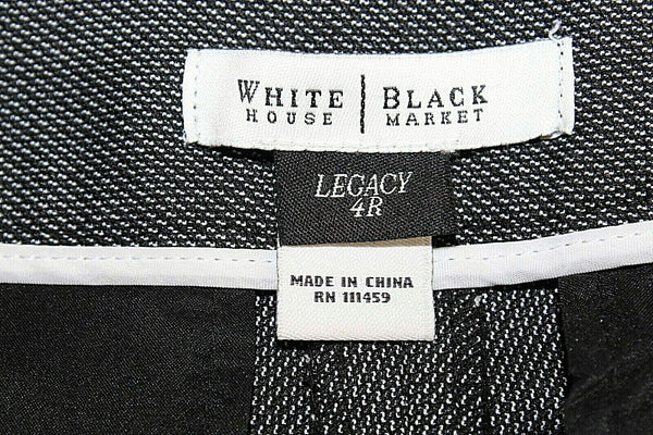 White House BM Sz 4R x 32 Black Gray Legacy Cuff Wide Leg Poly Blend Pant