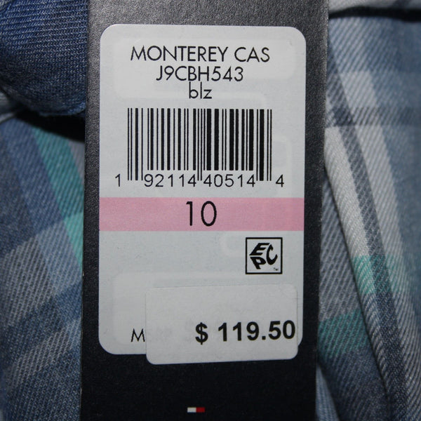 Tommy Hilfiger NEW $120 Monterey Sz 10 Blue White Aqua Plaid Asymm Poly Dress