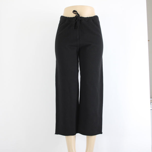 Frank Eileen Pant Sz S x 24 Black Elastic Waist 100% Cotton Ankle Pant