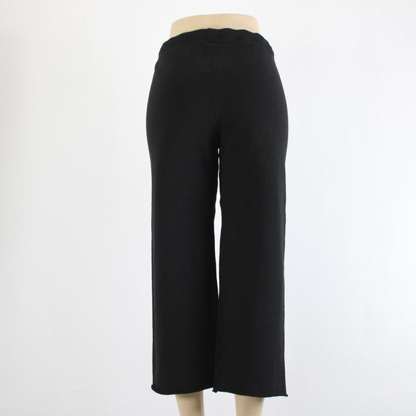 Frank Eileen Pant Sz S x 24 Black Elastic Waist 100% Cotton Ankle Pant
