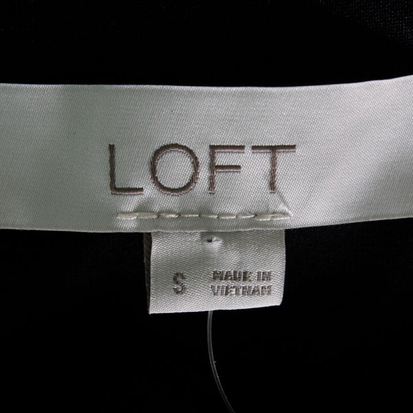 Loft NEW $70 Sz S Black Button Detail A Line Pullover Rayon Spandex Knit Dress