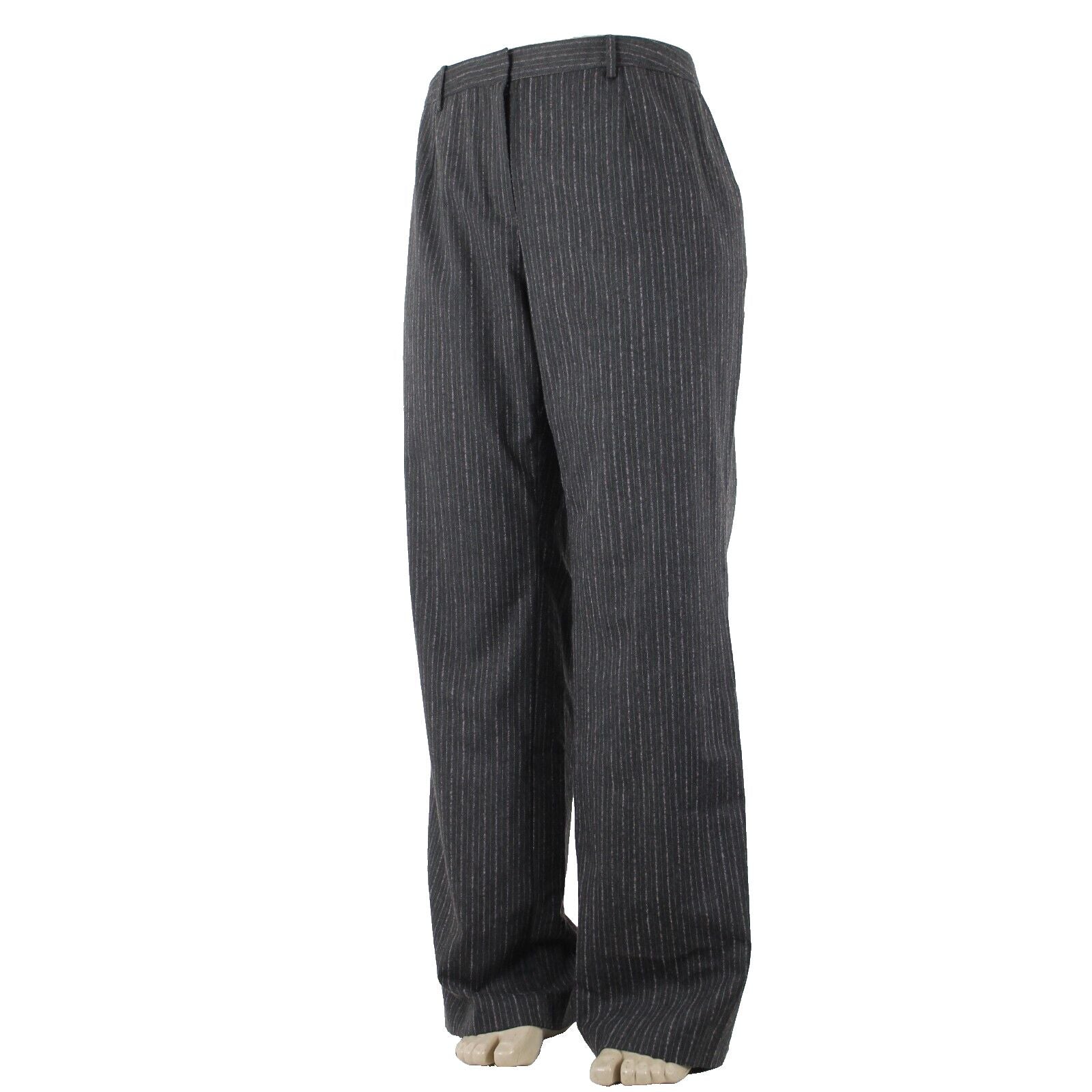 Magaschoni Salon Saks NEW $395 Sz 18W Dark Gray Lavender Thistle Mélange Pant